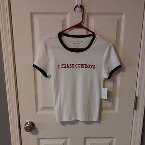 Social Edition White T-Shirt with Red Text